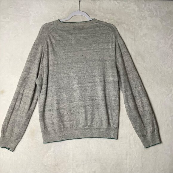 Bonobos Slim Fit Crewneck Sweater Men Size Large 100% Linen Light Gray - Picture 2 of 8